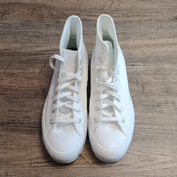 WOMEN'S CONVERSE CHUCK TAYLOR ALL STAR LUGGED PLATFORM SNEAKERS White Size 10 - Picture 3 of 4